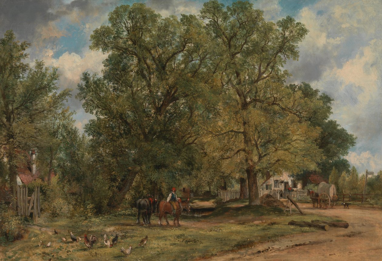 Landskap med hytter av George Frederick Watts