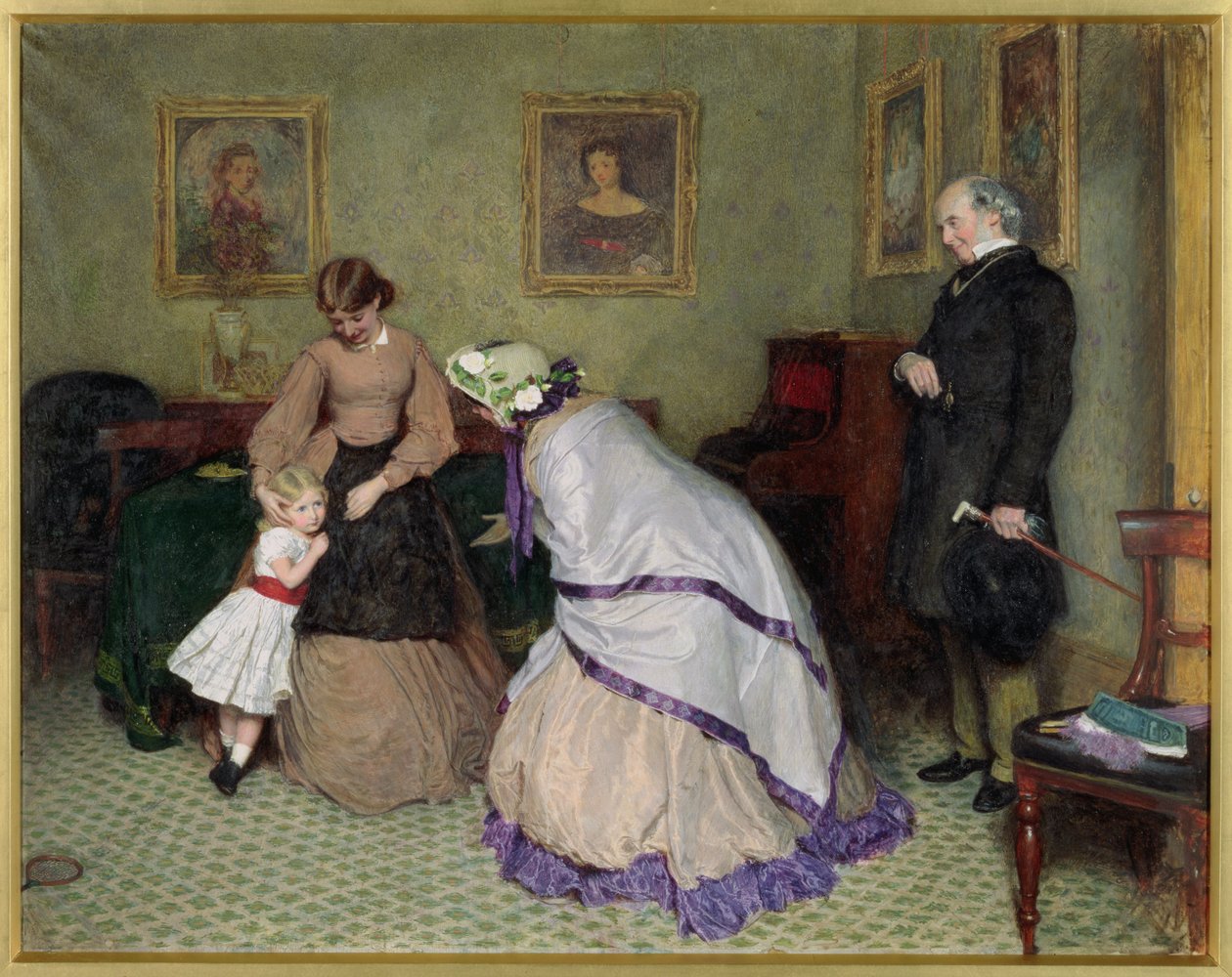 Strange Faces (toalett og kroppsfarge på papir) av Frederick Walker