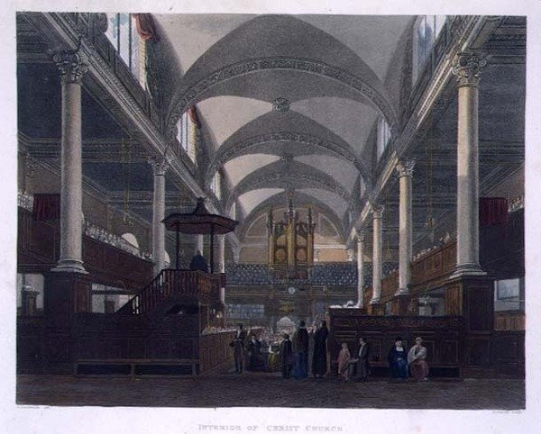 Interiør i Christ Church, fra 