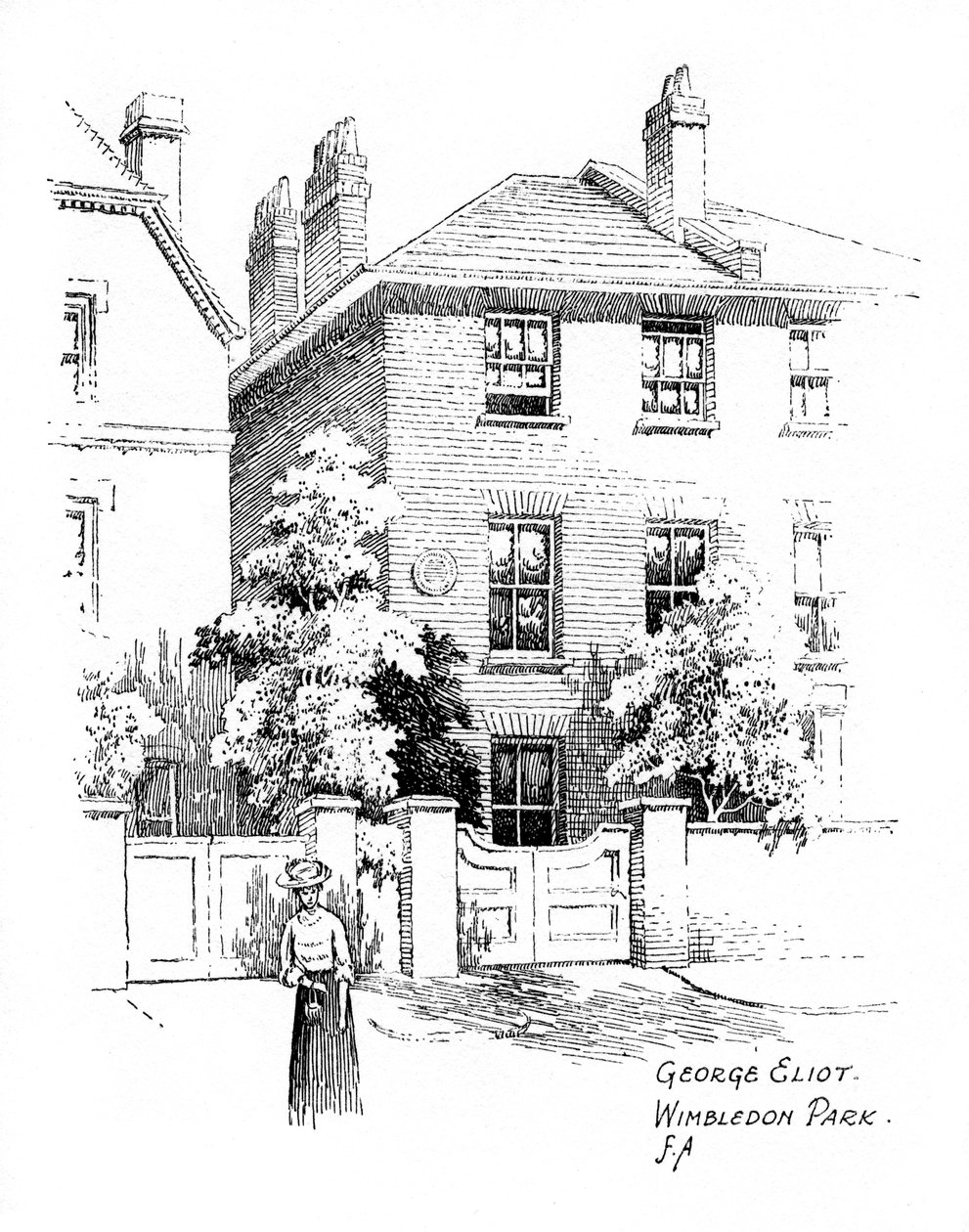 George Eliots hus, Wimbledon Park, London, 1912 av Frederick Adcock