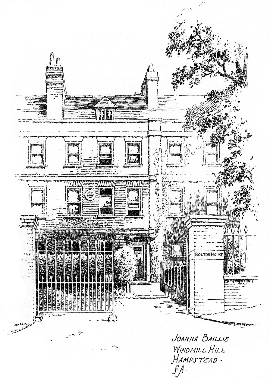 Joanna Baillies hus, Windmill Hill, Hampstead, London, 1912 av Frederick Adcock