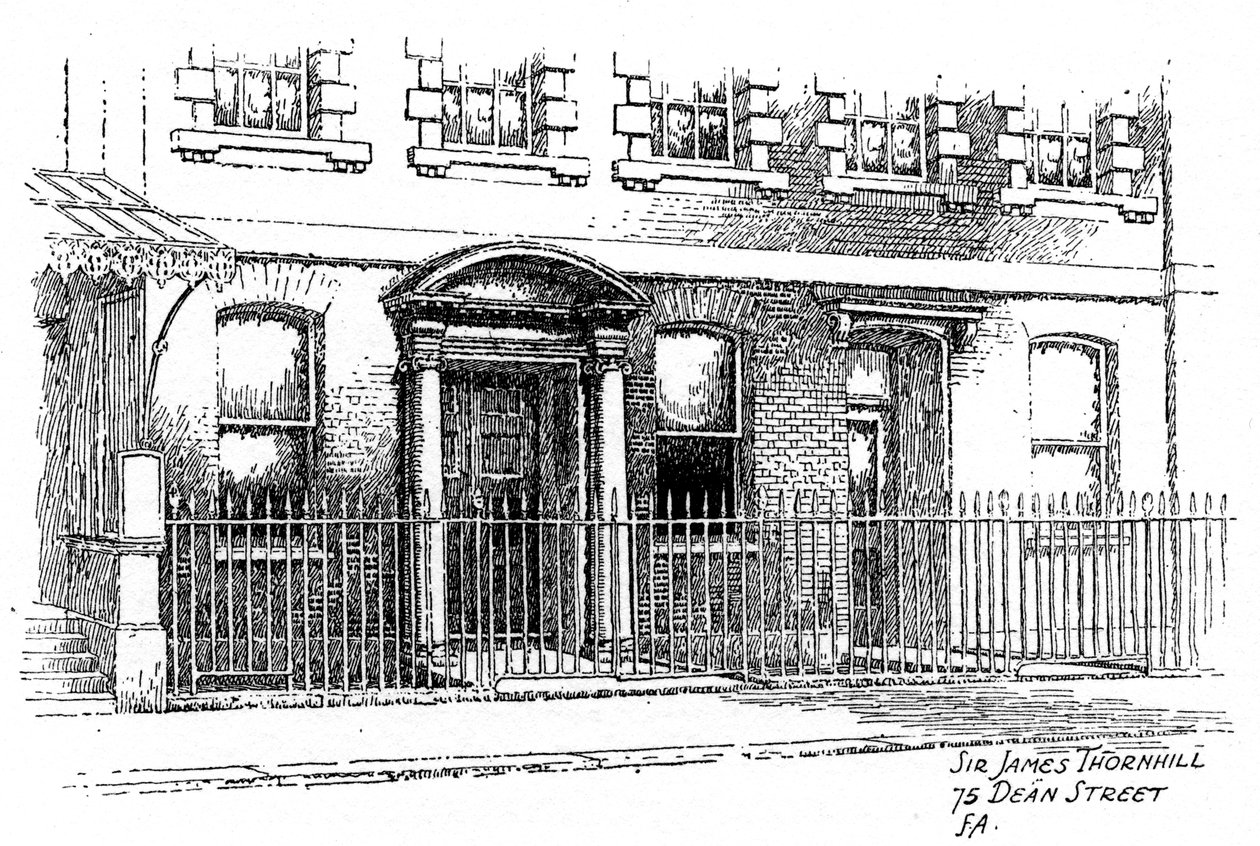 Sir James Thornhills hus, 75 Dean Street, London, 1912 av Frederick Adcock