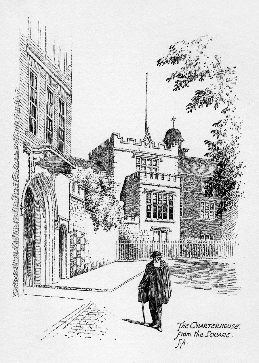 The Charterhouse fra torget, London, 1912. av Frederick Adcock