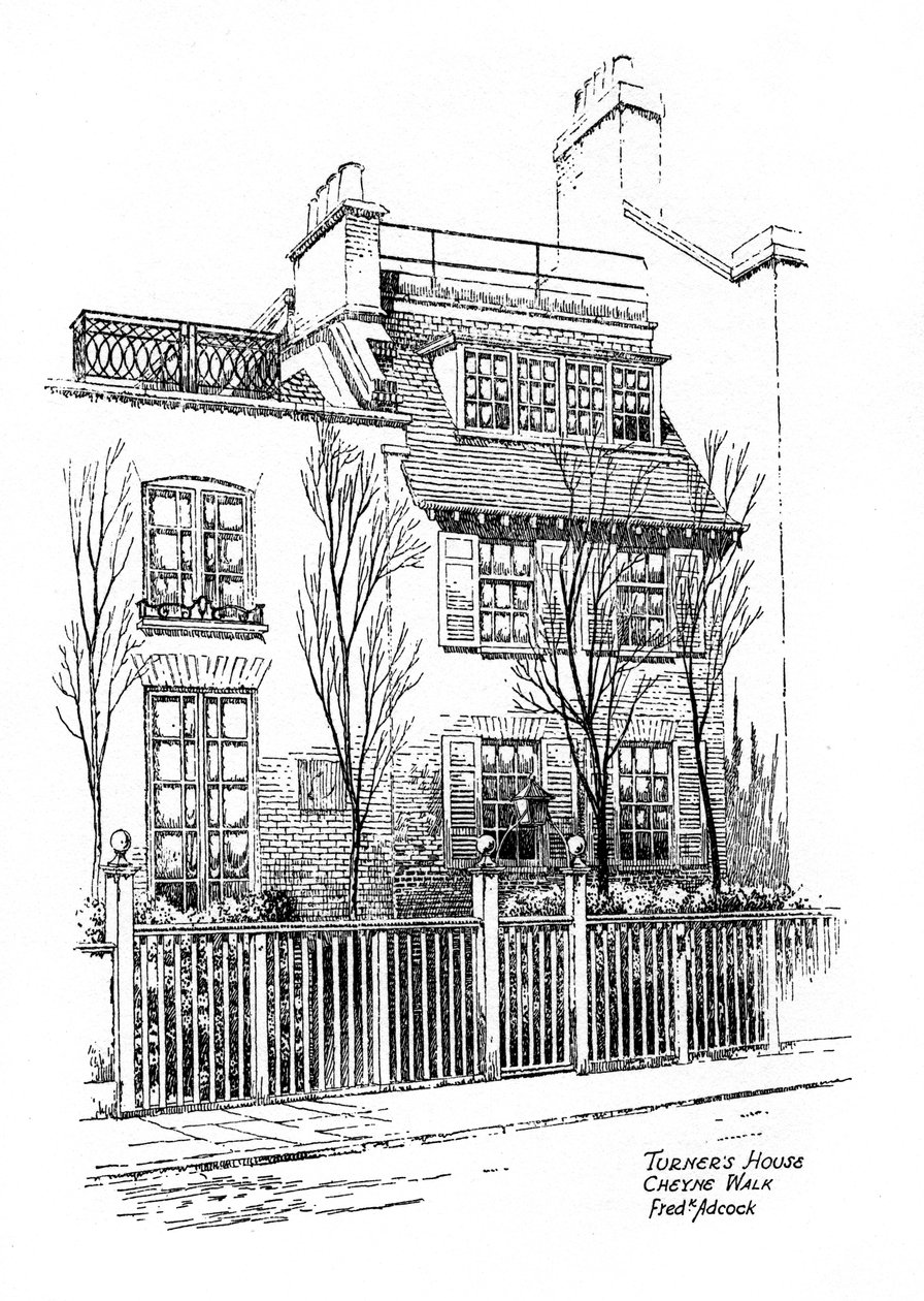 Turners hus, Cheyne Walk, Chelsea, London, 1912 av Frederick Adcock