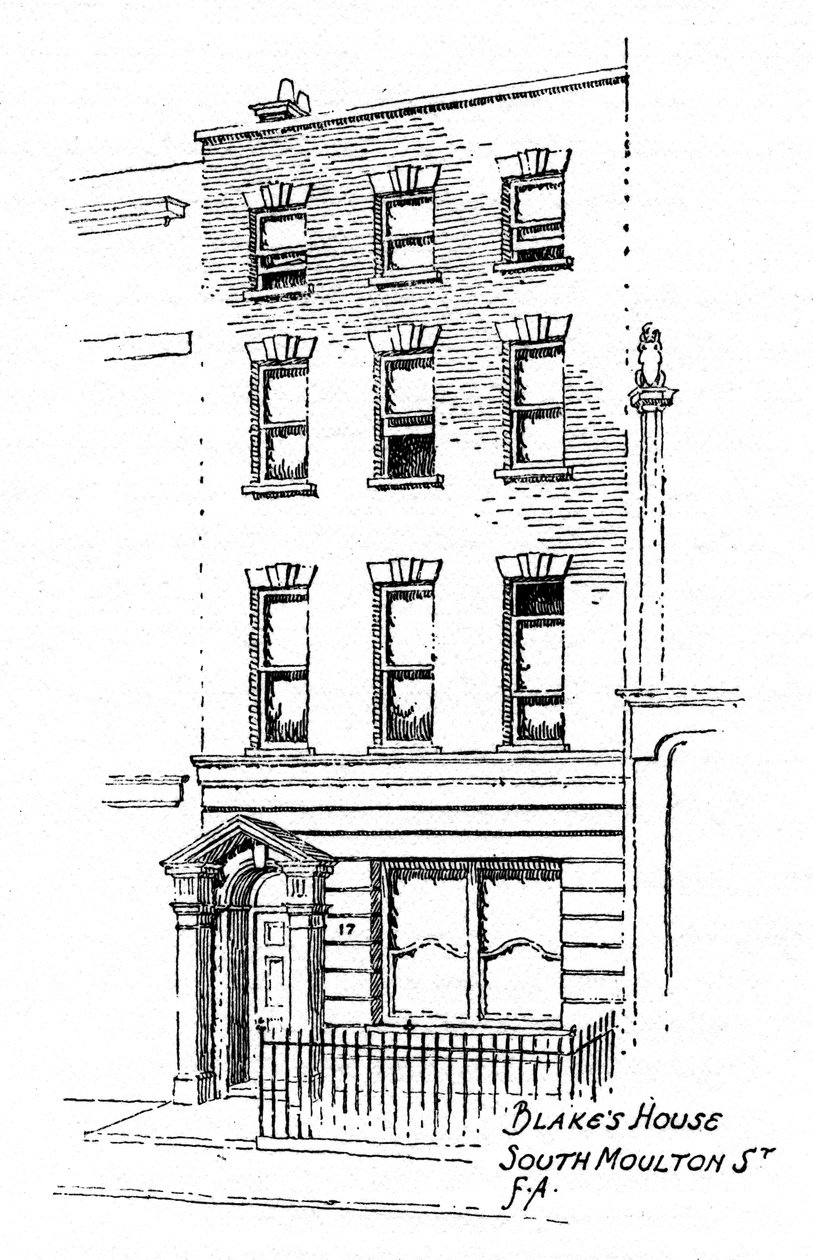 William Blakes hus, 17 South Molton Street, London, 1912. av Frederick Adcock