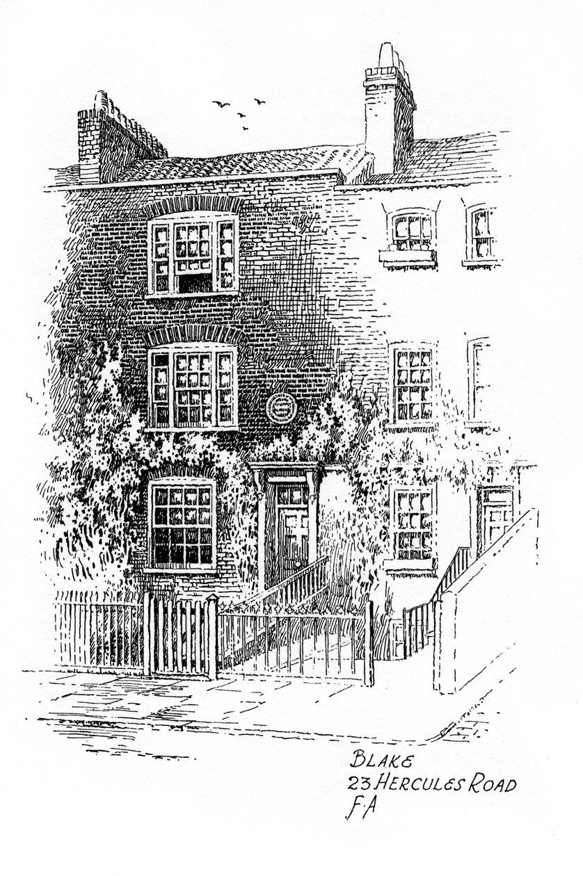 William Blakes hus, 23 Hercules Road, London, 1912. av Frederick Adcock