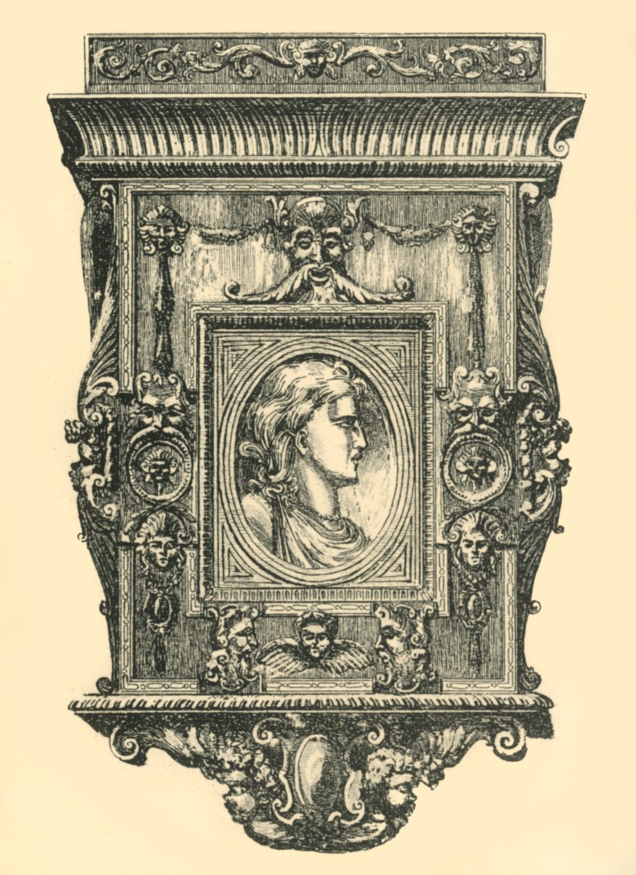 Valnøtt speilramme, tidlig midten av 1800-tallet, 1881. av Frederick Albert Slocombe