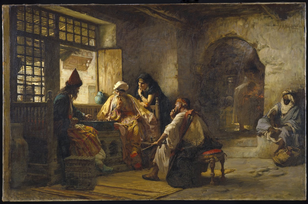 Et interessant spill, 1881 av Frederick Arthur Bridgman