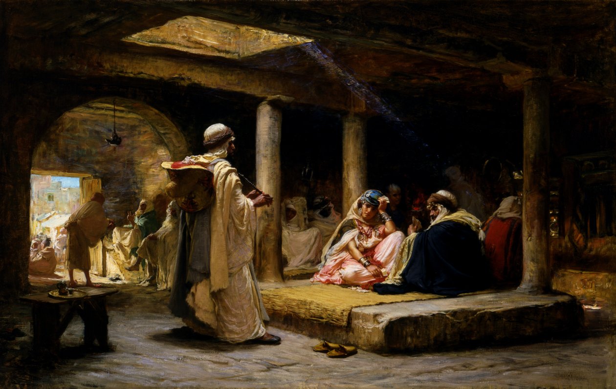 Kafe på Biskra, Algerie, 1884. av Frederick Arthur Bridgman