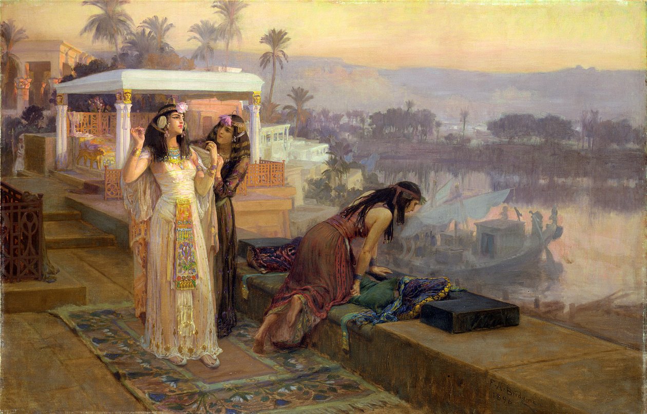 Cleopatra (69-30 f.Kr.) på terrassene til Philae, 1896 av Frederick Arthur Bridgman