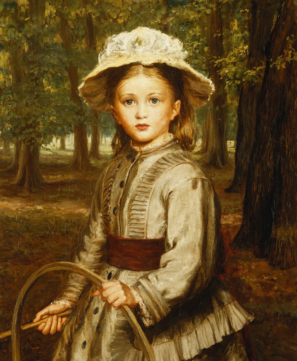 En ung jente som leker med en bøyle, av Frederick Bacon Barwell