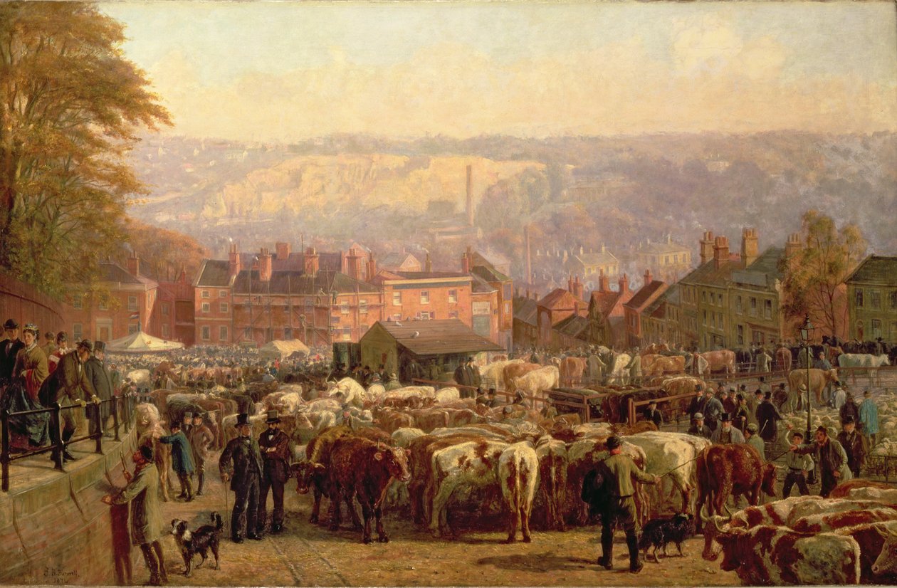 The Hill at Norwich på markedsdagen, 1871 av Frederick Bacon Barwell