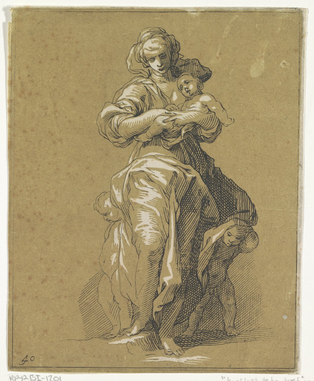 Caritas med tre barn av Frederick Bloemaert