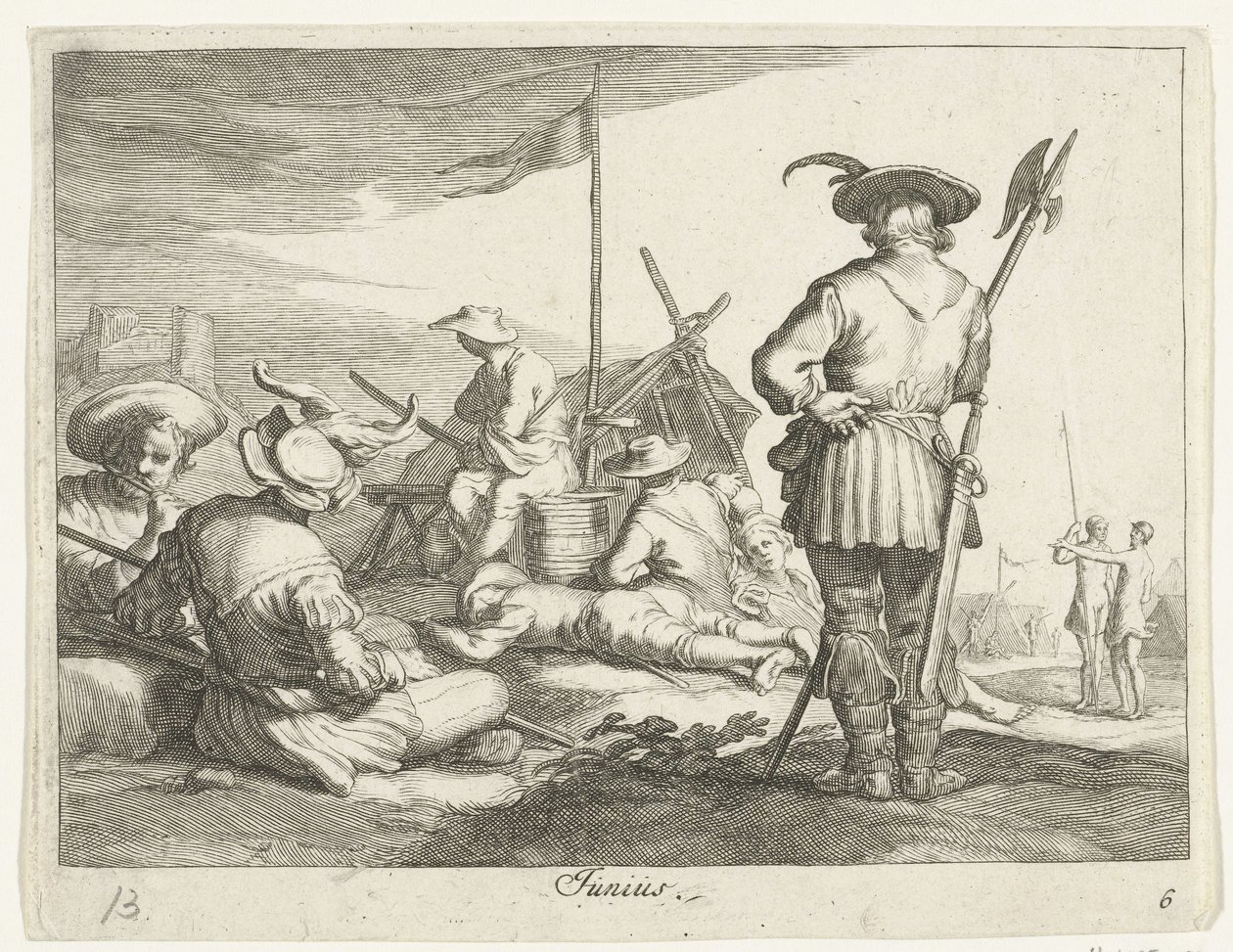 Juni måned Junius (tittel på objekt) Årets måneder (serietittel) av Frederick Bloemaert