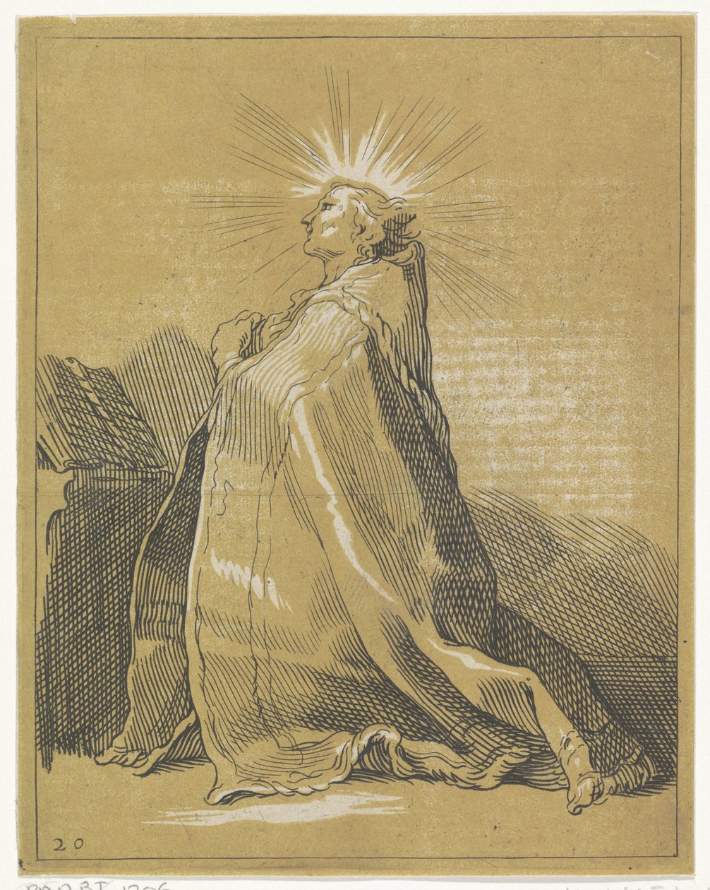 Knelende helgen i bønn av Frederick Bloemaert