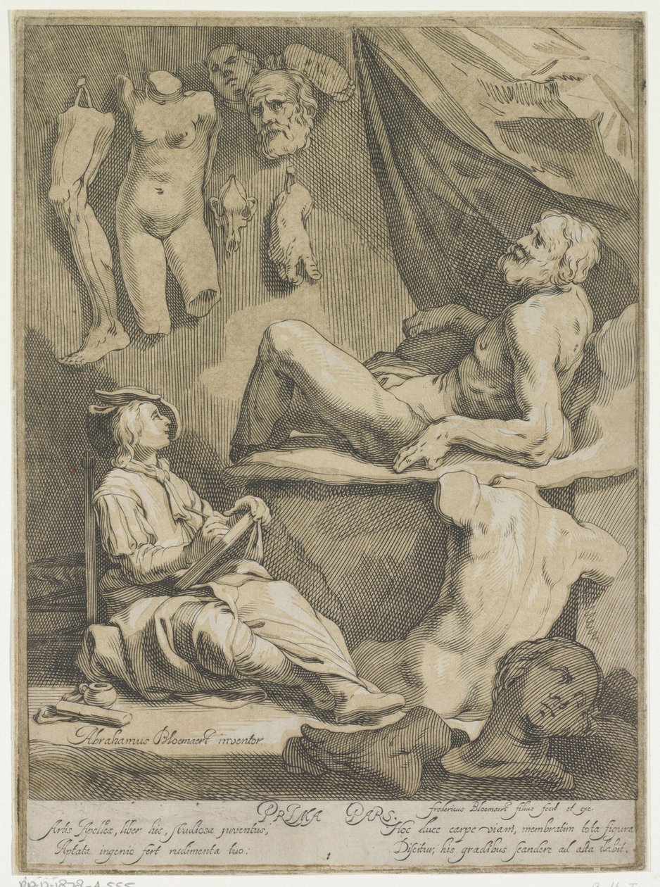 Tittelside til Original og anerkjent designtegnebok Tittelside for: Abraham Bloemaert, Original og anerkjent kontryk tegnebok. Del 1 av Frederick Bloemaert
