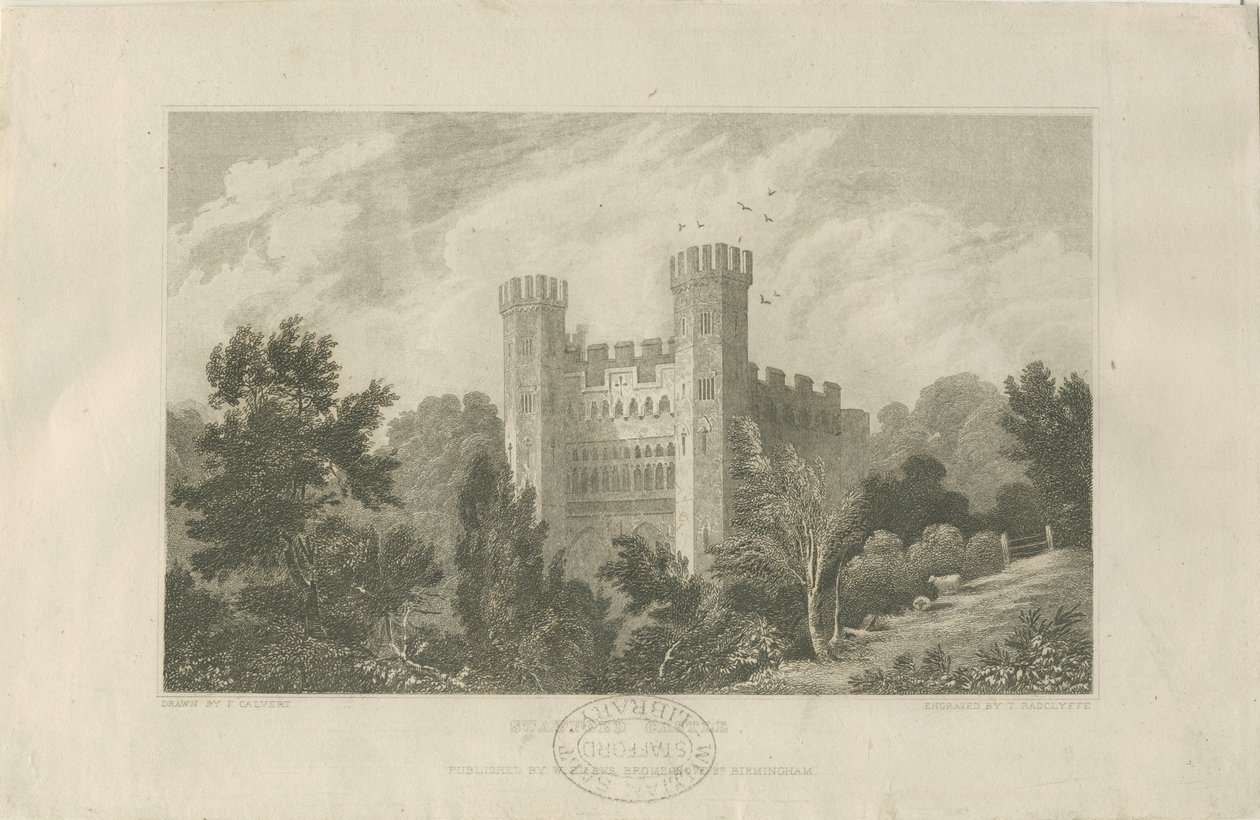 Castle Church - Stafford Castle: gravering, nd [1830] (trykk) av Frederick Calvert