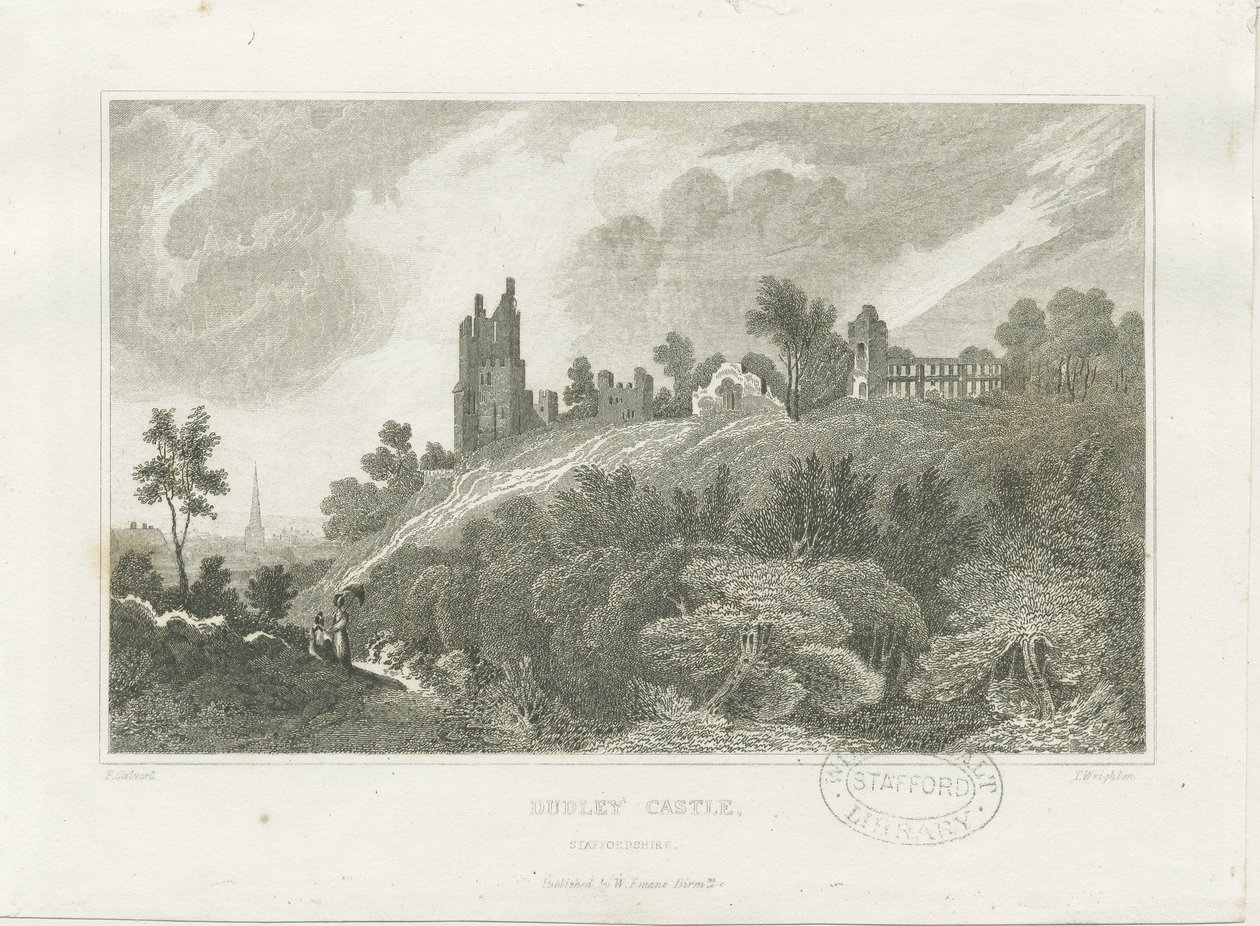 Dudley Castle: gravering, nd [1800-tallet] av Frederick Calvert