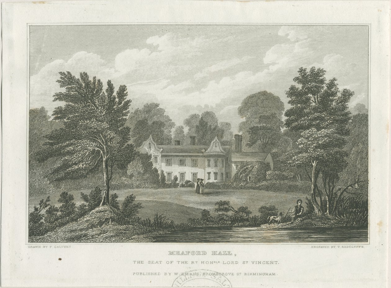 Meaford Hall: gravering, og [midten av 1800-tallet] av Frederick Calvert
