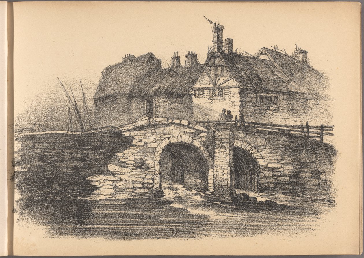En av en serie med seksti skisser av hytter. London, 1825. av Frederick Calvert