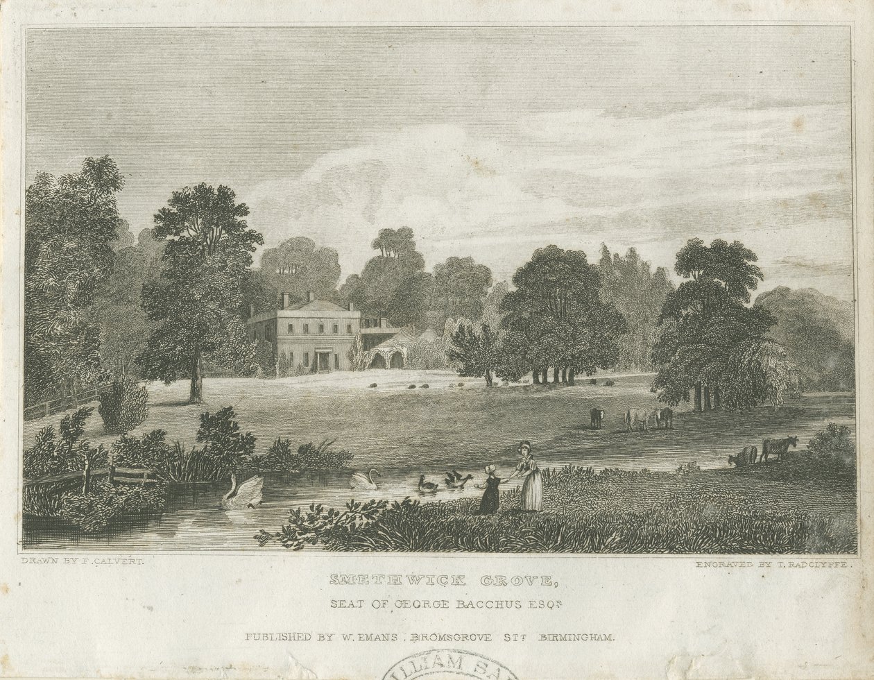 Smethwick Grove: gravering, nd [c 1830] (trykk) av Frederick Calvert