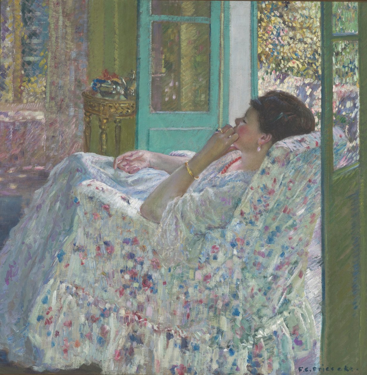 Ettermiddag - Gult rom av Frederick Carl Frieseke