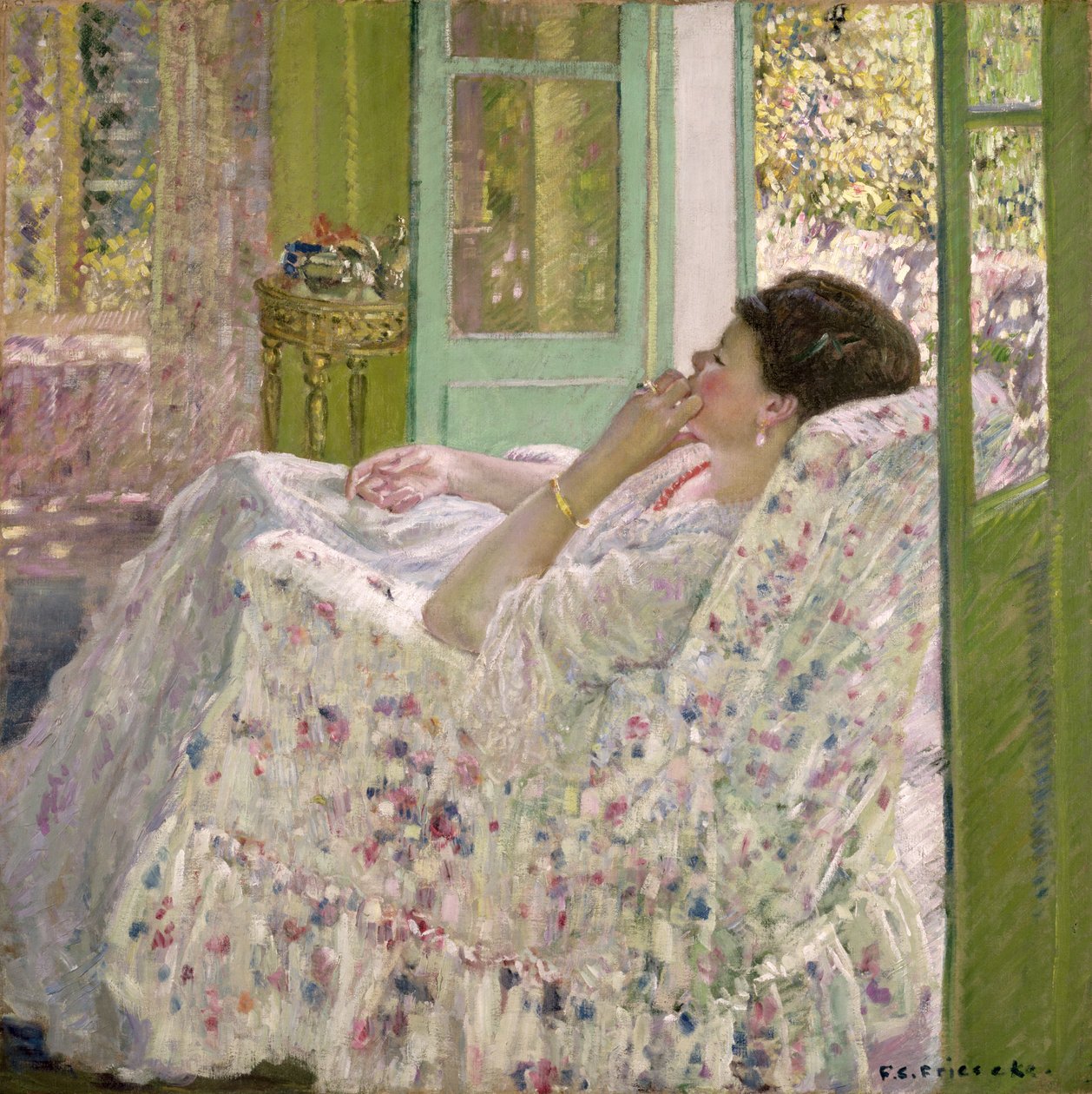 Ettermiddag - Gult rom av Frederick Carl Frieseke