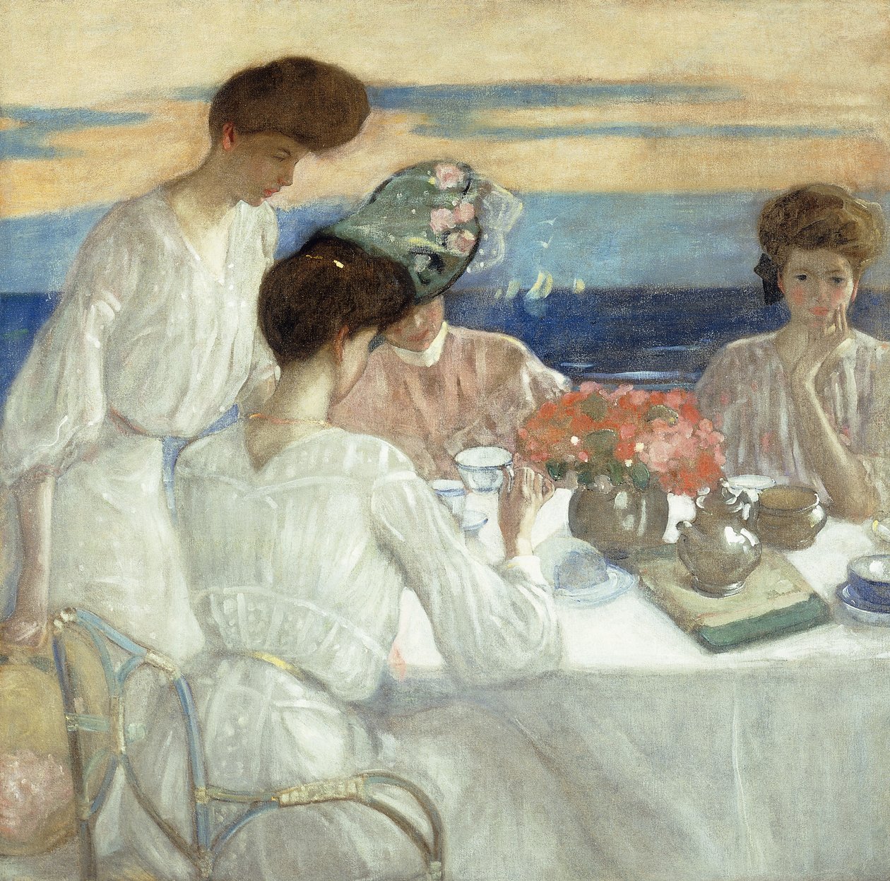 Ettermiddagste på terrassen av Frederick Carl Frieseke