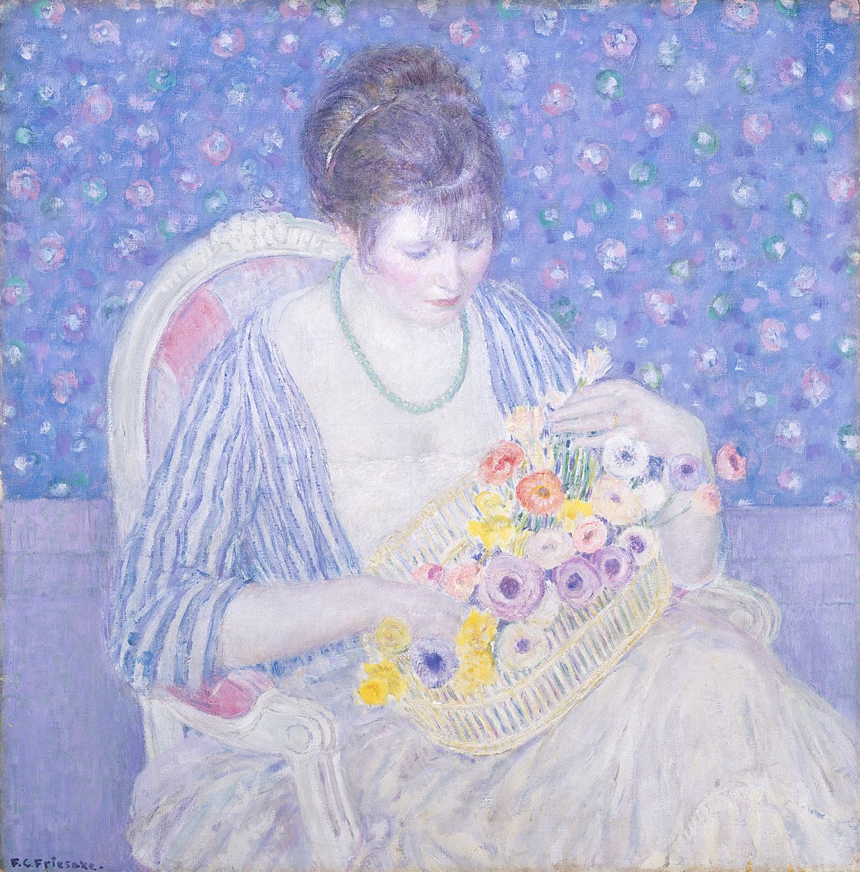 Blomsterkurven, ca. 1913-17 av Frederick Carl Frieseke