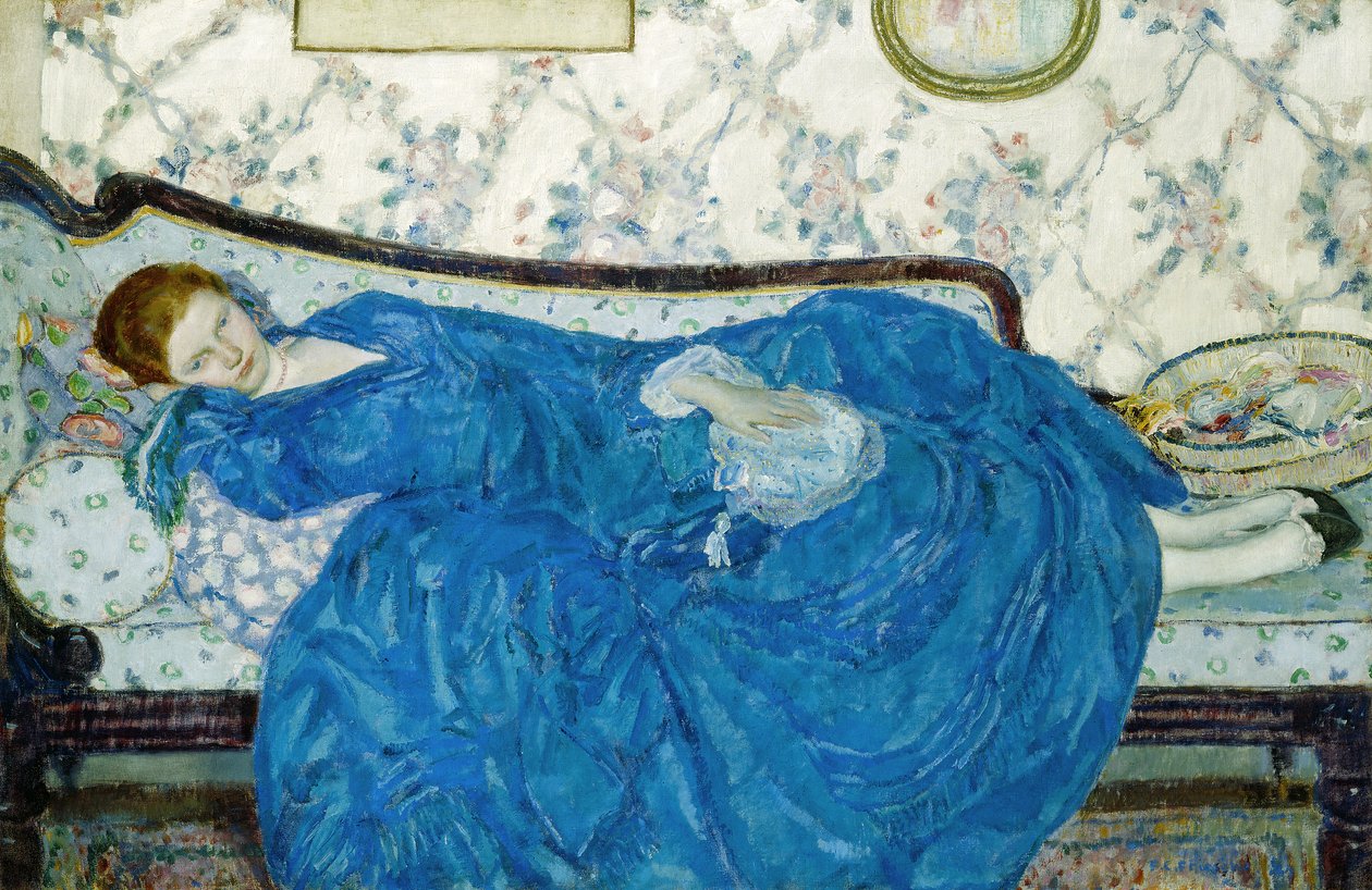 Den blå kjolen, 1917 av Frederick Carl Frieseke
