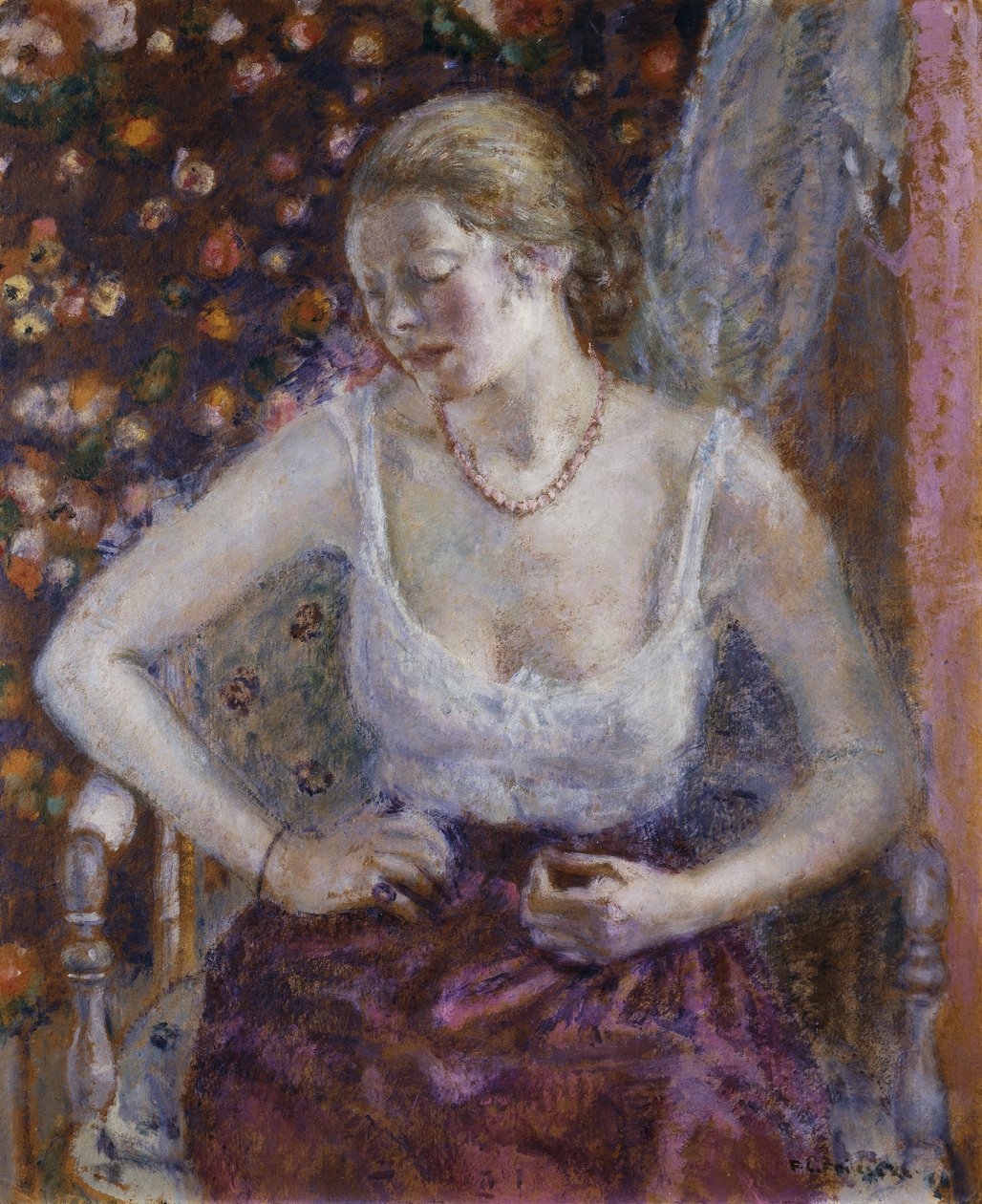 Kvinne dressing av Frederick Carl Frieseke