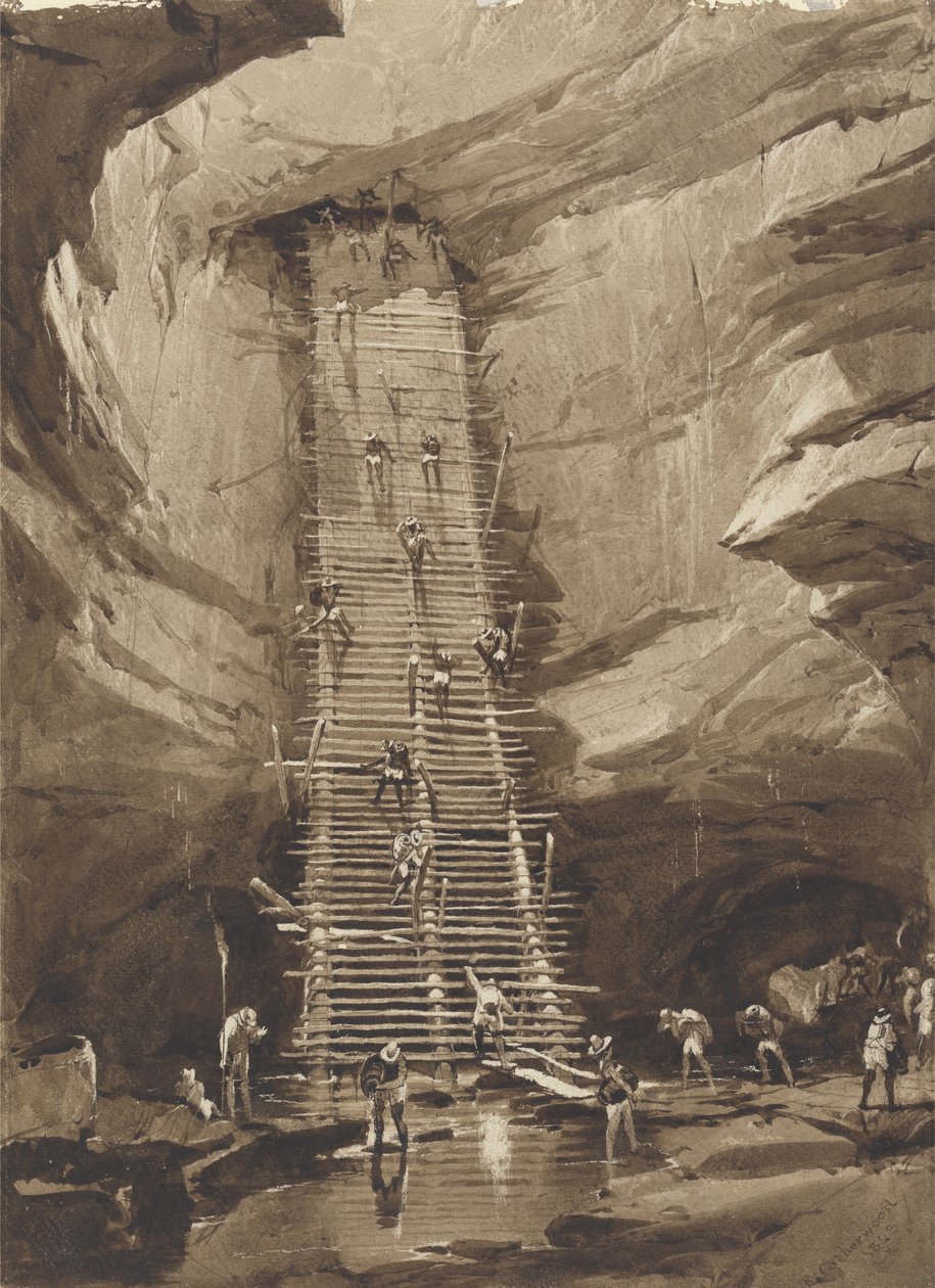 Vel på Bolonchen, Yucatan (penn, blekk, blyant og vask på papir) av Frederick Catherwood