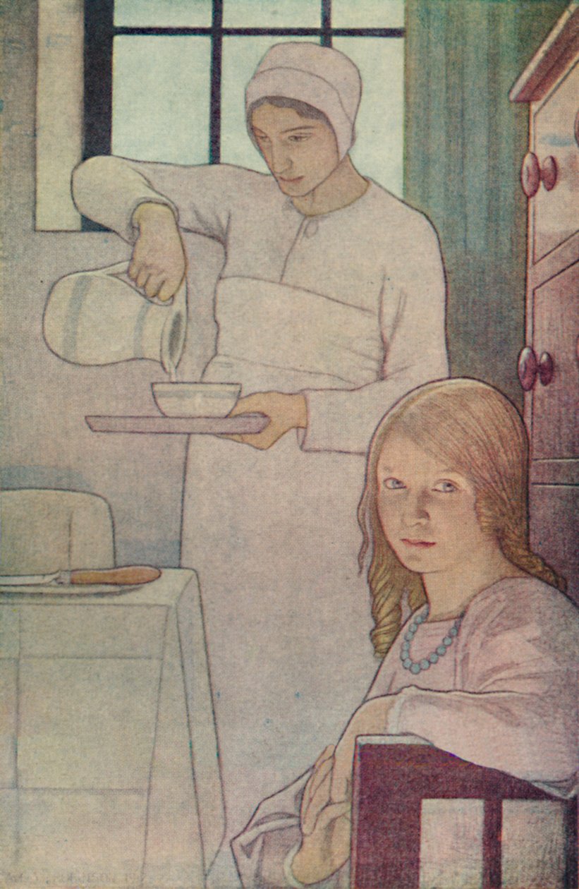 Lois og sykepleieren hennes. Fra A Book of Quaker Saints. L.V. Hodgkin., 1923 av Frederick Cayley Robinson