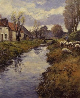 Av The Banks of the Loing, Montigny av Frederick Charles Vipont Ede