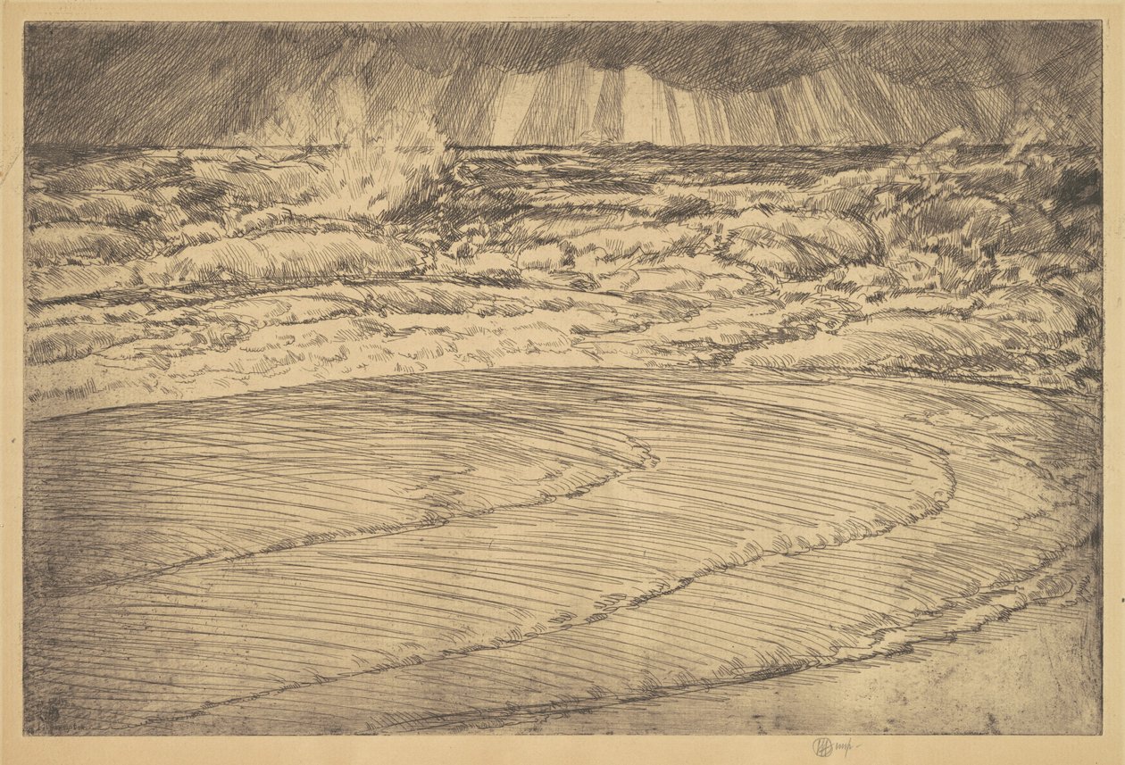 Heavy Surf, High Tide, Easthampton, 1920. av Frederick Childe Hassam