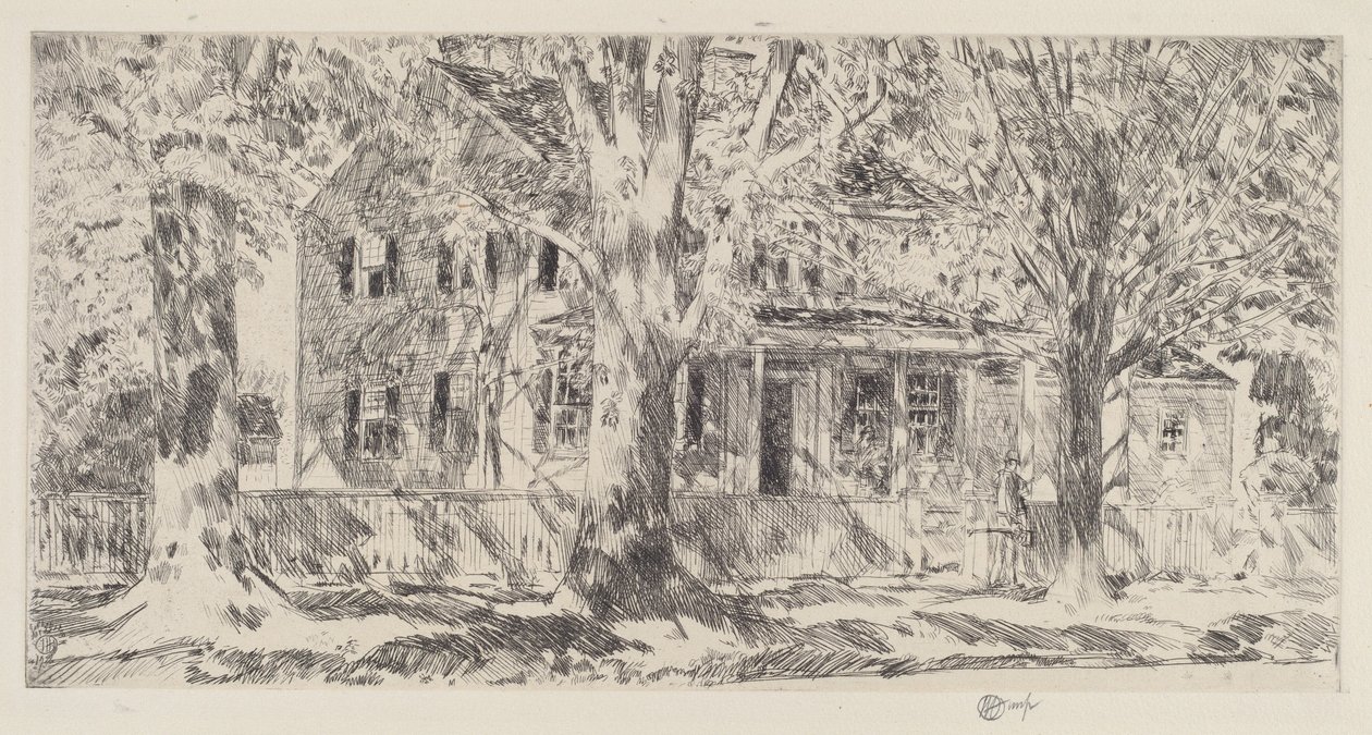 Hus på Main Street, Easthampton, 1922. av Frederick Childe Hassam