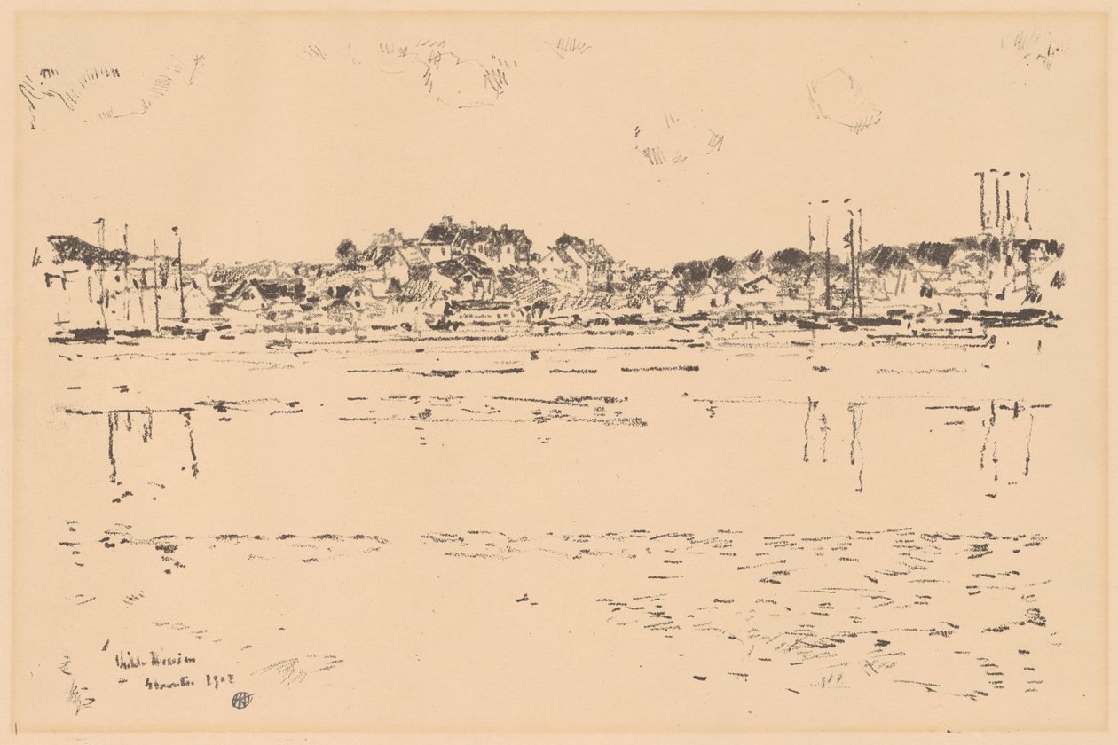 Indre havn, 1918. av Frederick Childe Hassam