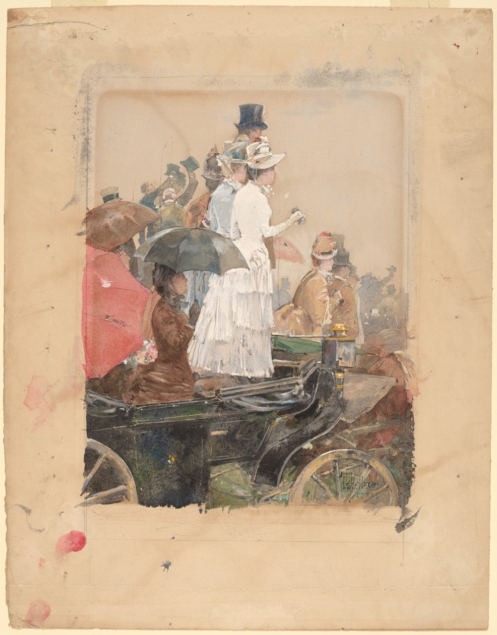 Tilskuere ved Grand Prix, 1888. av Frederick Childe Hassam