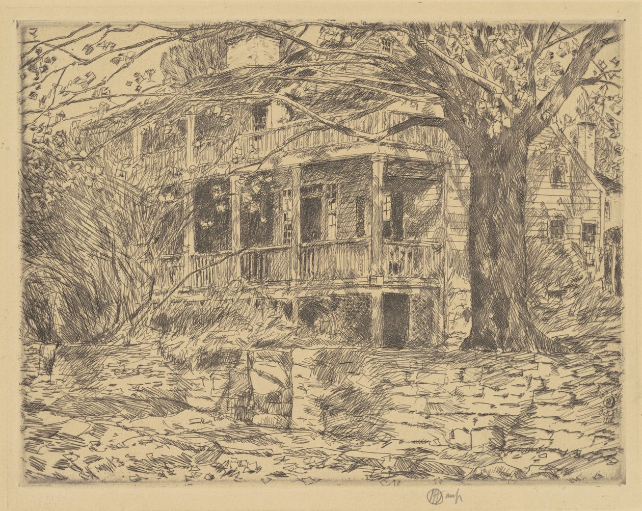 Det gamle huset, Cos Cob, 1915. av Frederick Childe Hassam