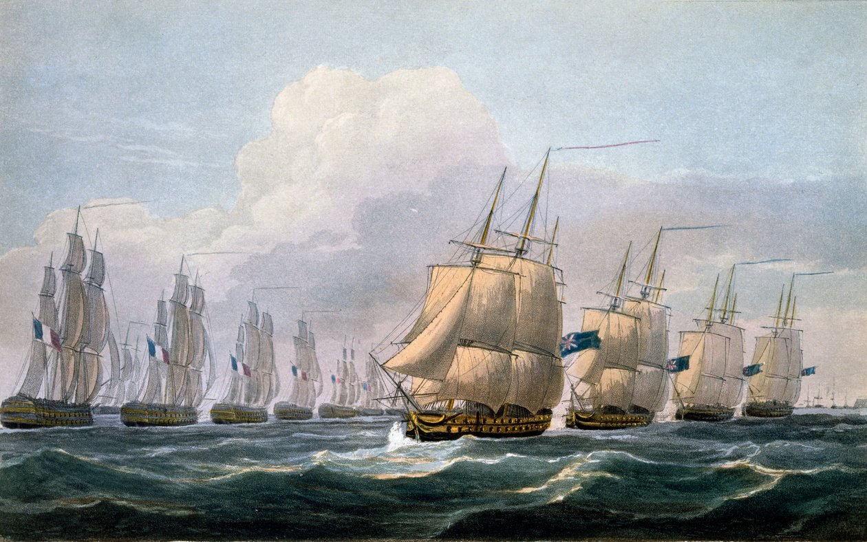 Kaptein Beresford i HMS Theseus leder sin skvadron av skip fra 