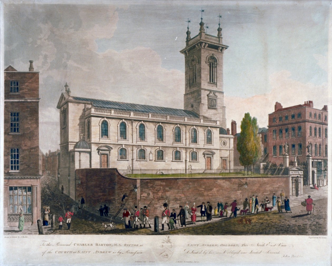 St Andrew Holborn, London, 1804 av Frederick Christian Lewis