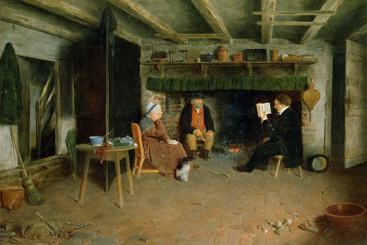 Prestemannens besøk (panel) av Frederick Daniel Hardy