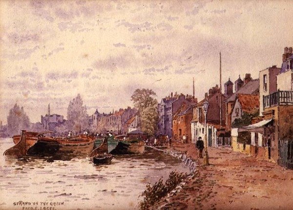 Strand on the Green (blyant og akvarell på papir) av Frederick E.J. Goff