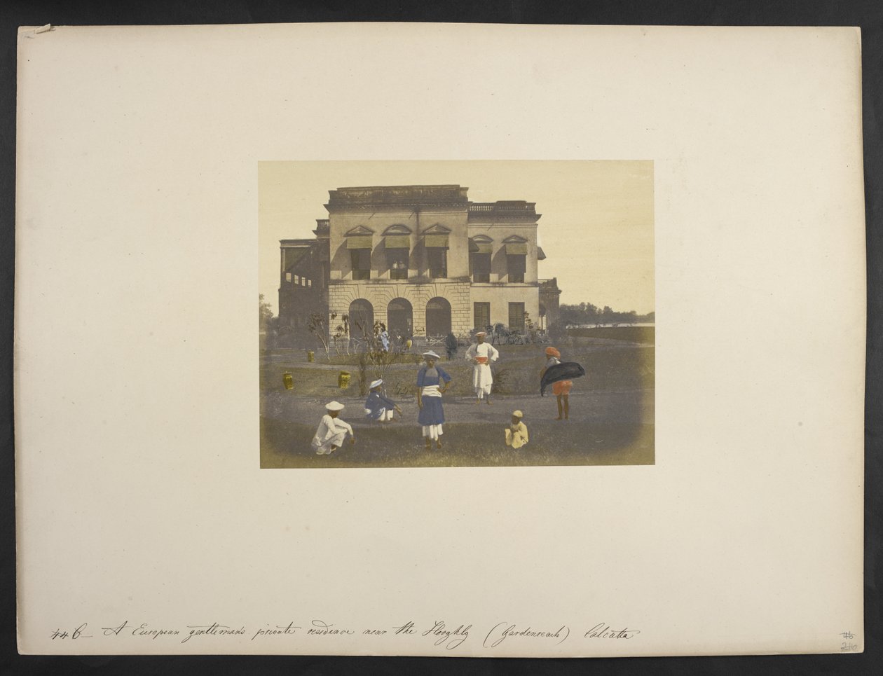 Dwelling of an English gentleman, [Garden Reach,] Calcutta, c.1851-52 (hand coloured photo)   1350627   no       norwegian Successfully Translated  Original: French garden Translat: French garden 1175452 no norwegian Successfully Translated Original: Betty av Frederick Fiebig