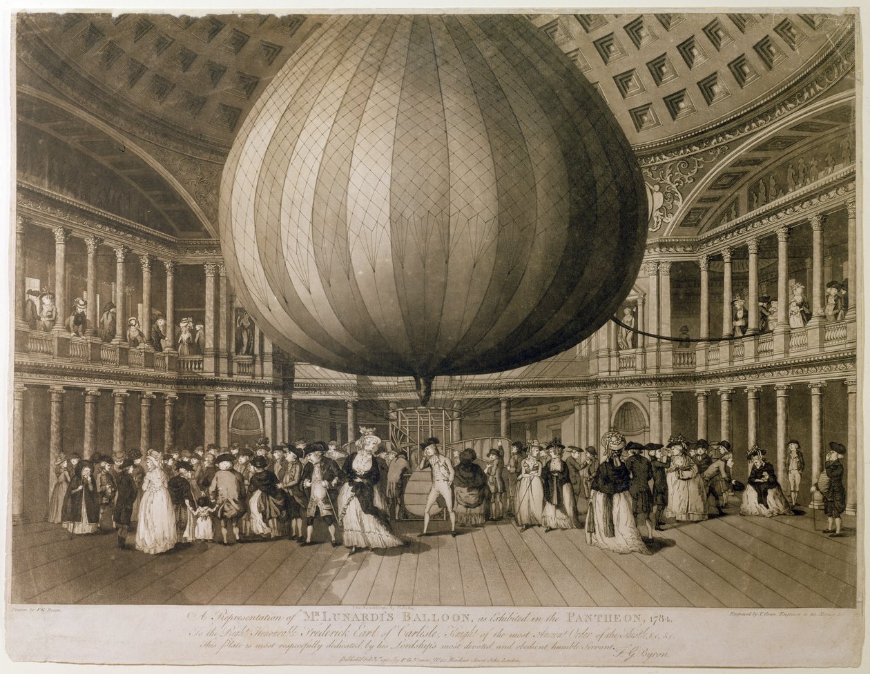 Innvendig utsikt over Pantheon, Oxford Street, London, 1785 (akvatint) av Frederick George Byron