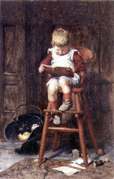 I barnestolen (akvarell) av Frederick George Cotman