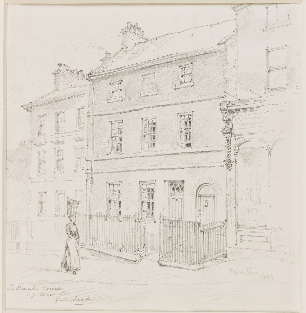 Thomas Bewicks hus, West St., Gateshead av Frederick George Kitton