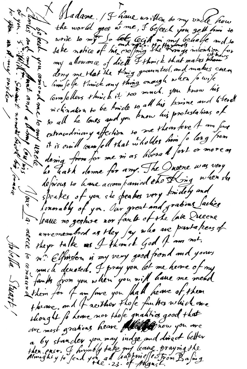 Brev av Arabella Stuart til grevinnen av Shrewsbury, sent på 1500-tallet - tidlig på 1600-tallet 1865. av Frederick George Netherclift