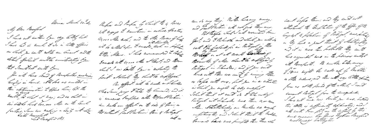 Brev av Arthur Wellesley, hertugen av Wellington, til feltmarskalk Lord Beresford, 1815 1865. av Frederick George Netherclift