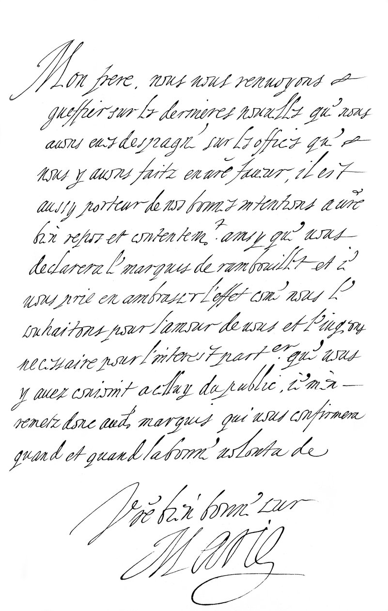 Brev av Marie de Medici til hertugen av Savoy, slutten av 1500-tallet ...
